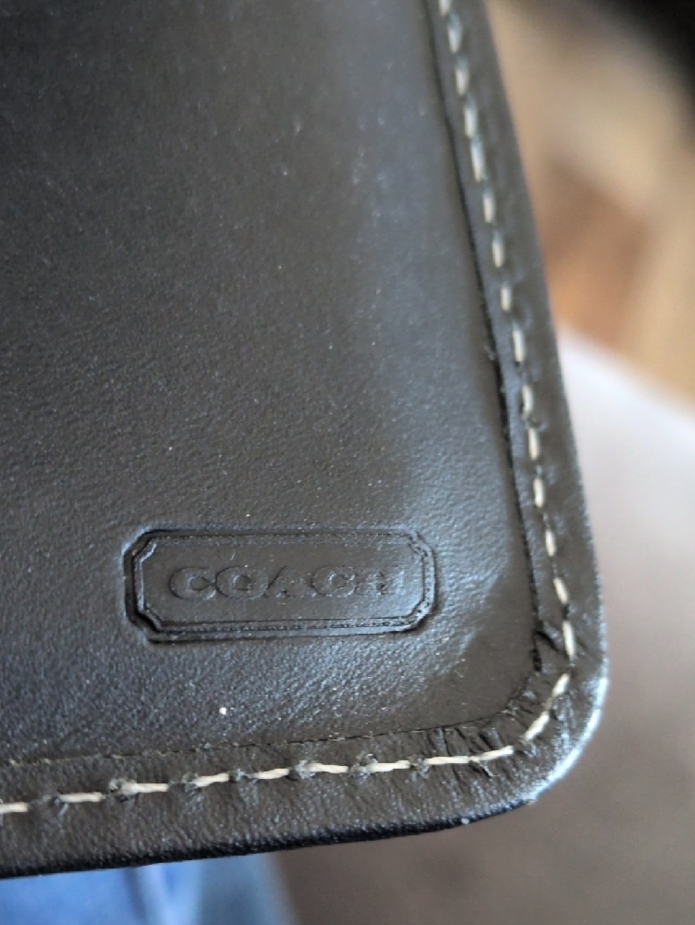 Coach Black Signature Canvas Zip Long Wallet W Checkbook Leather Trim Vintage - Picture 6 of 11
